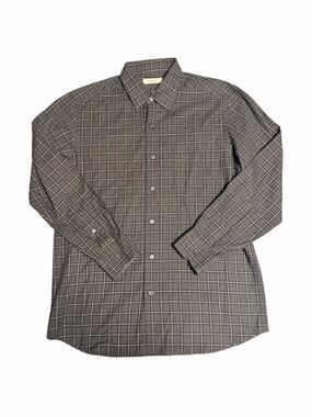 Ermenegildo Zegna Gray Windowpane Dress Shirt